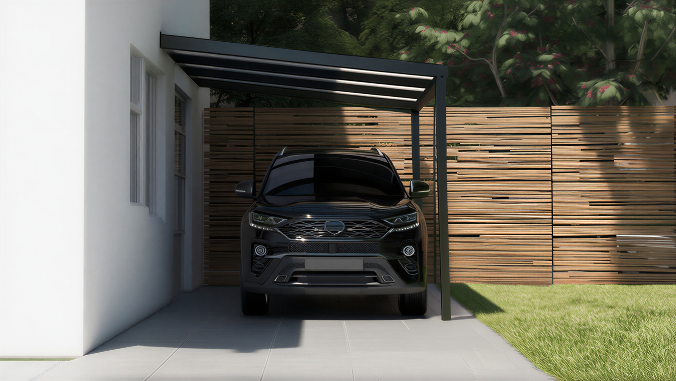 Carport Aluminium 406x300cm Doppelsteg anthrazit