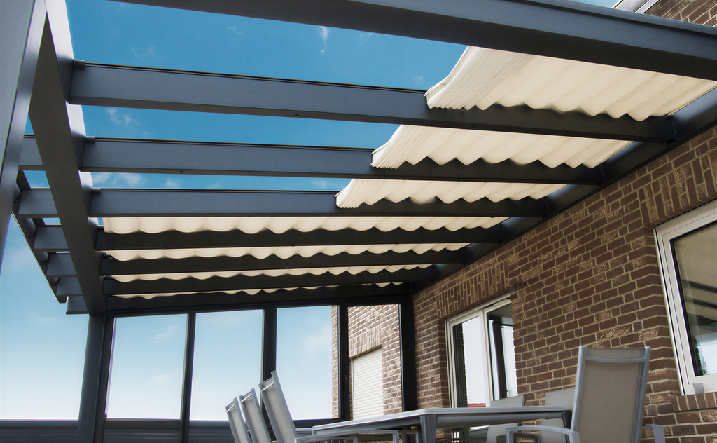 Seilspannmarkise für Terrasse 406×300 cm inkl. Montagematerial
