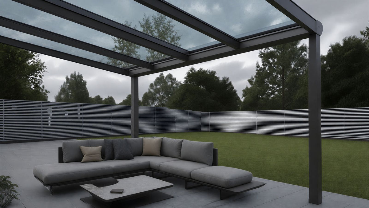 Terrassenüberdachung Aluminium mit Glas-Eindeckung