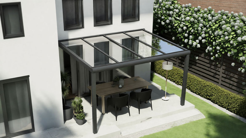 Terrassenüberdachung Aluminium mit Glas-Eindeckung