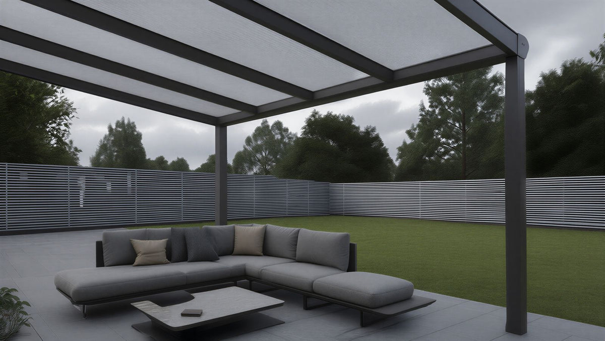 Terrassenüberdachung Aluminium mit Polycarbonat-Stegplatten