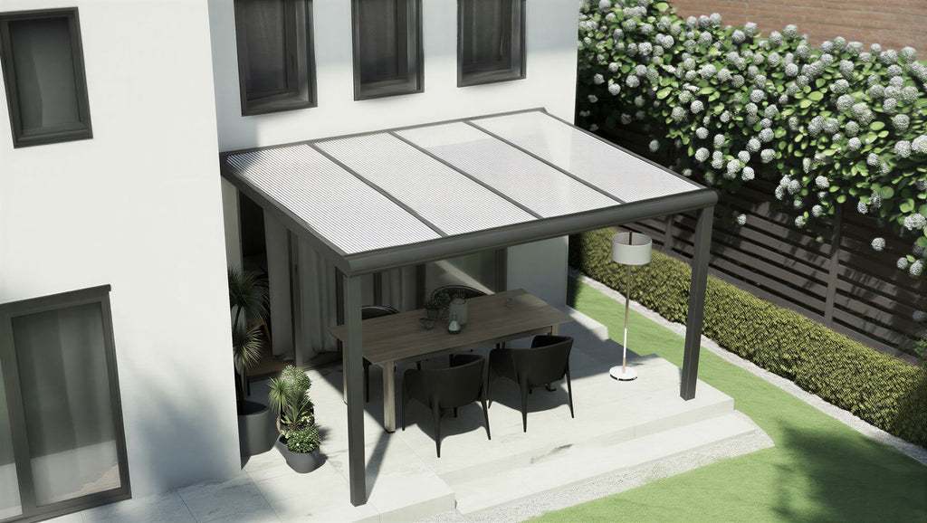 Terrassenüberdachung Aluminium mit Polycarbonat-Stegplatten